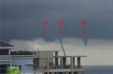 Rarely Seen Waterspouts Appear over Shenzhen Bay and Last for 17 Minutes