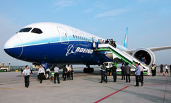 Boeing's 787 Dreamliner Exhibited at Baiyun Airport in Guangzhou