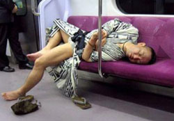 Sleeping Positions in Metro