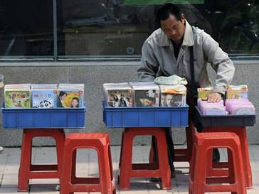 Fake DVD vendor in China