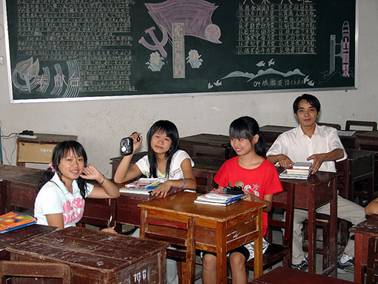 Chinese students preparing for test