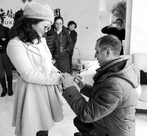 Proposal, down on one knee